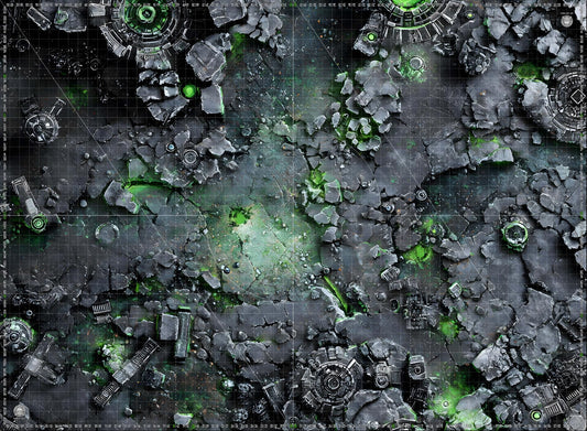 Tapis Dark Warhammer 40K 60x44 avec zones de déploiement et grille
