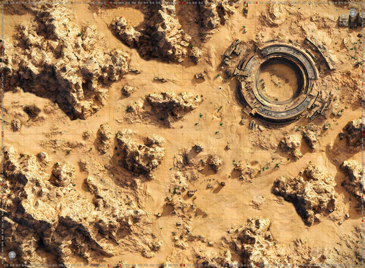 Tapis Warhammer 40K lumineux 60x44 avec zones de déploiement et grille