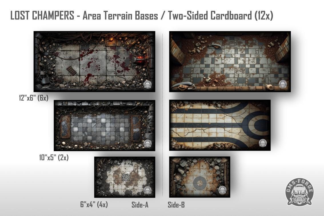 Terrain Bases for Warhammer 40K – Double-Sided Set for GW & WTC Layout
