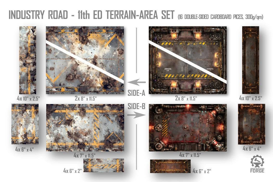Geländebasen – Doppelseitiges Set für GW- und WTC-Layouts, kompatibel mit Warhammer 40K