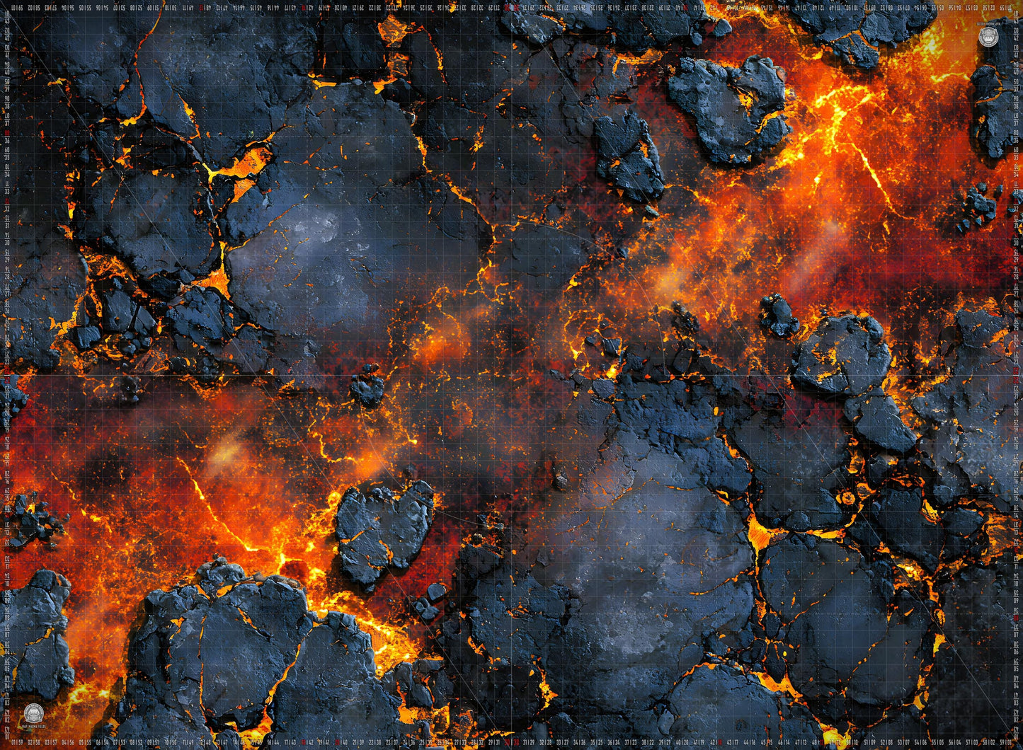 Dark Warhammer 40K Mats 60x44 with Deployment Zones and Grid