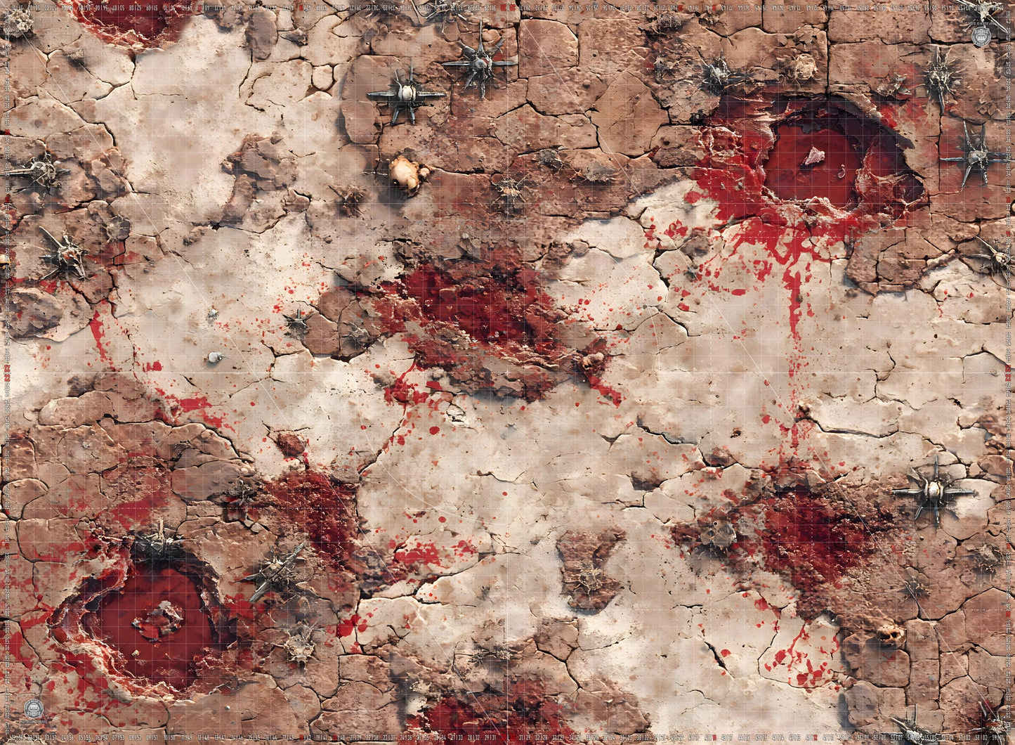 Bright Warhammer 40K Mats 60x44 with Deployment Zones and Grid